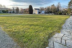 Initial state: unused lawn area in spring 2025