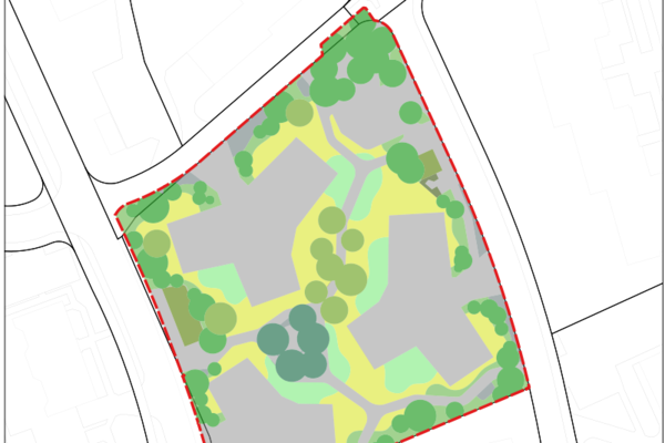 Analysed green space of a residential area
